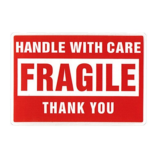 Fragile Stickers - Handle With Care Labels 2" x 3" 1 Roll, 500 Labels - enKo Products