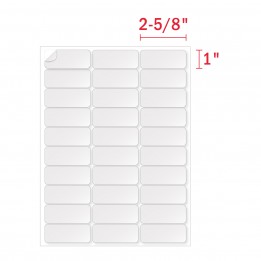 1” x 2-5/8″ White Address Labels – 30 Labels Per Sheet