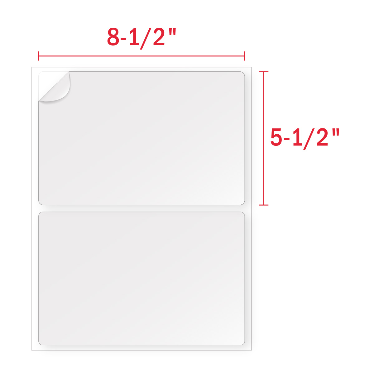 Half Sheet Shipping Label 8-1/2′′ x 5-1/2′′ - 2 Labels per Sheet