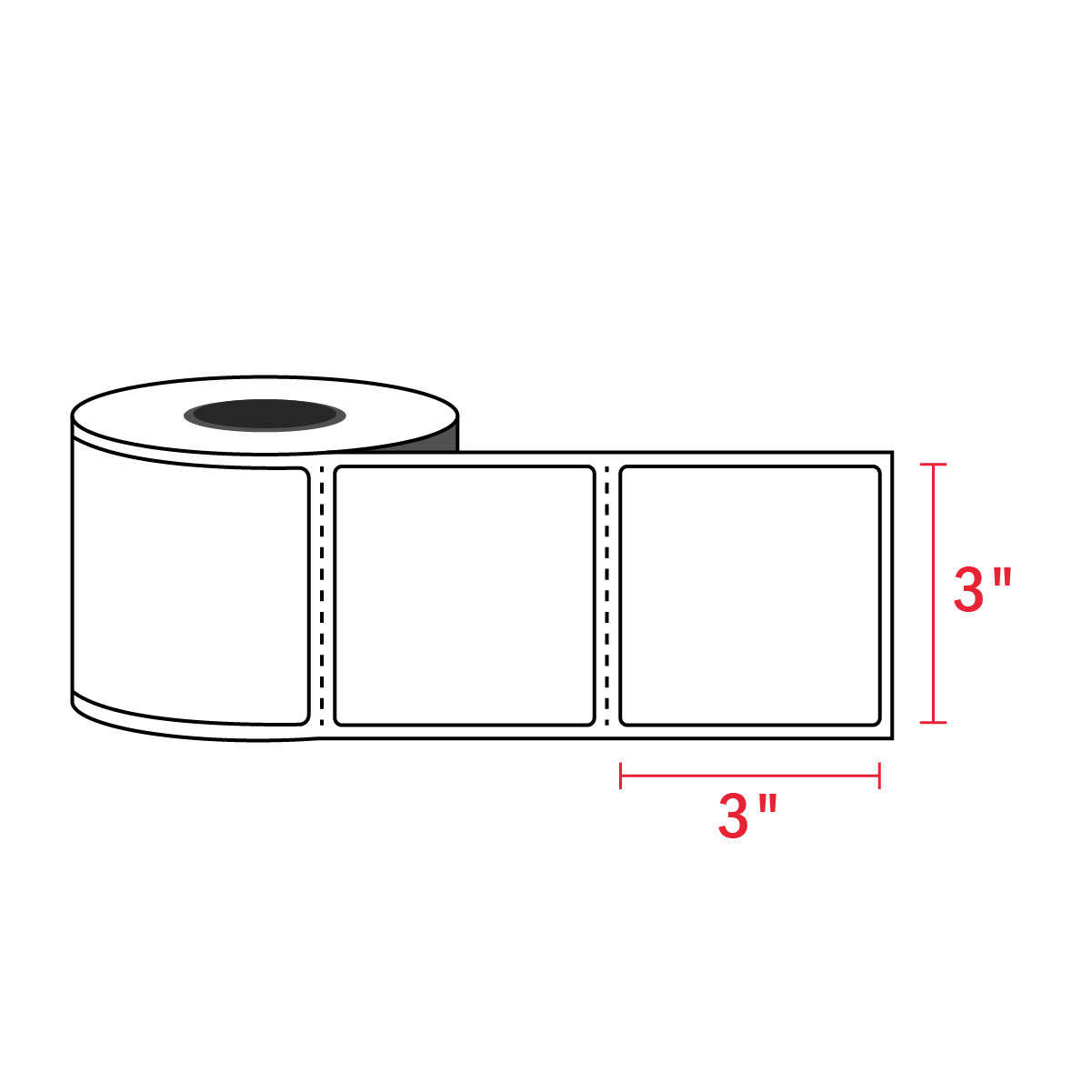 3 X 3 Zebra Compatible Labels 500 Labels Roll EnKo Products