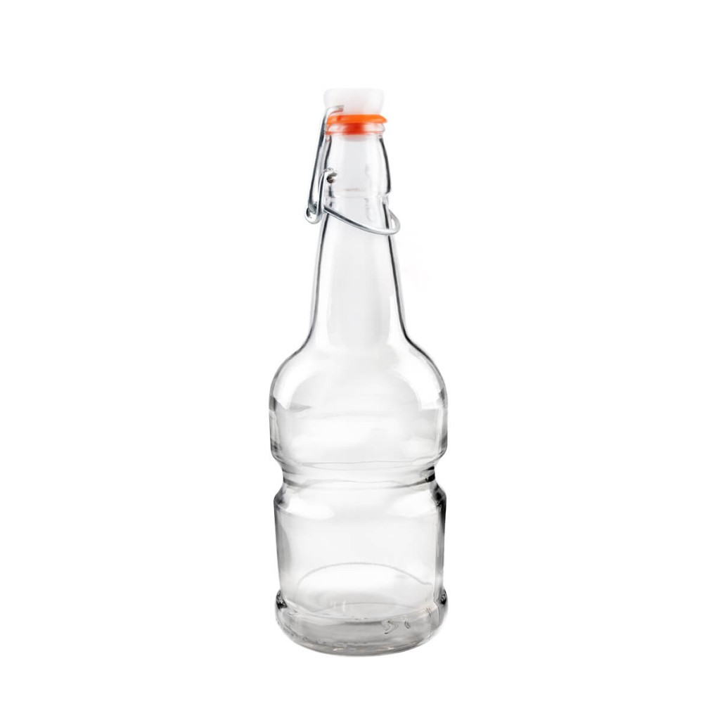 16 oz. Amber E.Z. Cap Swing top bottle -case of 12