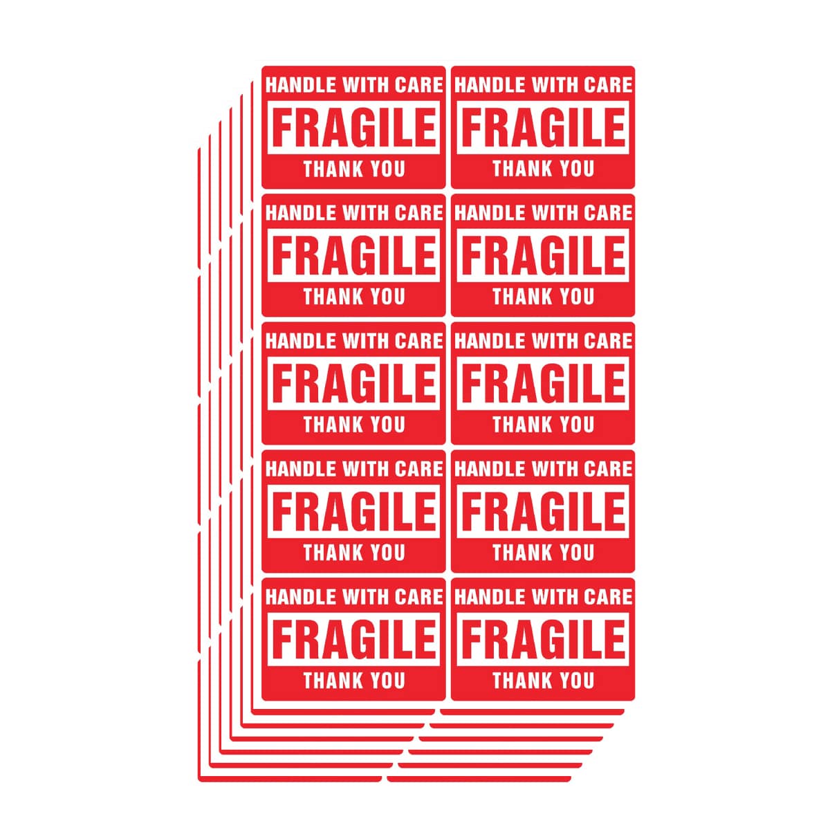 Red Fragile Warning Stickers for Safe Shipping Packing of Goods with Clear  Large Font Text and Strong Adhesive Backside | 1 Roll 500 Labels 2 x 3